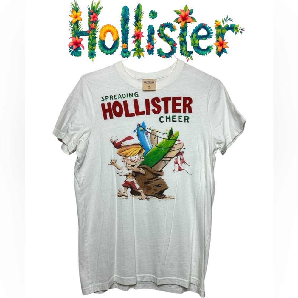 👕 Waxer Hollister vintage Christmas t shirt Medium